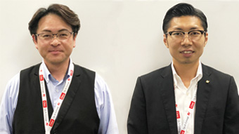 写真左は、東日本オペレーション事業部長の畠山 貢氏、同右は同事業部 第3グループ アカウントマネージャの我妻英倫氏