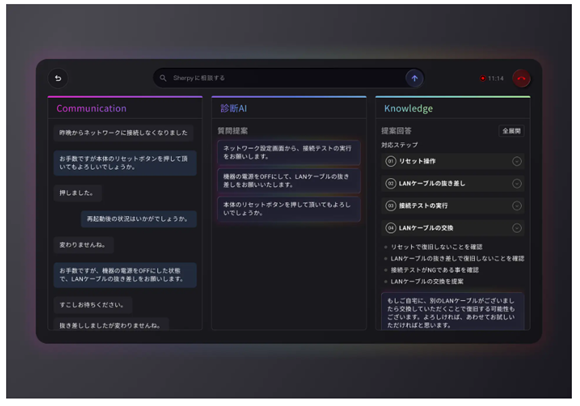 Sherpy for Operator（仮称）の画面UI