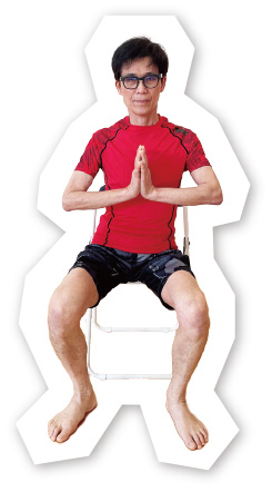 イス合掌のポーズ