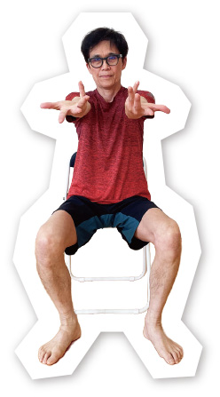 イス手首外ひねりのポーズ