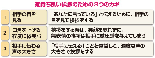 気持ち良い挨拶のための3つのカギ