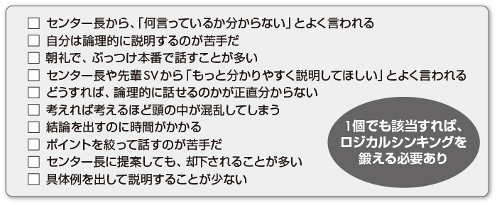 図　ロジカルシンキングのセルフチェック表