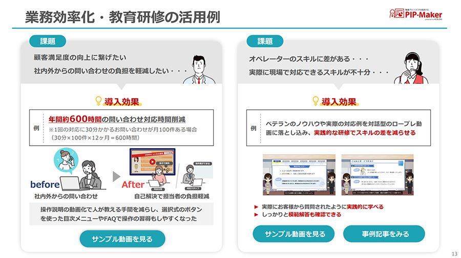 業務効率化・教育研修の活用例